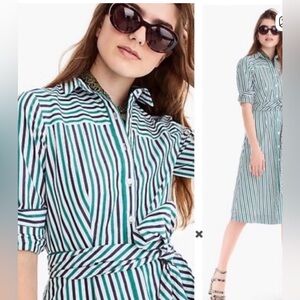 J Crew Women’s Tie Waist Shirt Dress Size 8 Preppy Teacher Timeless